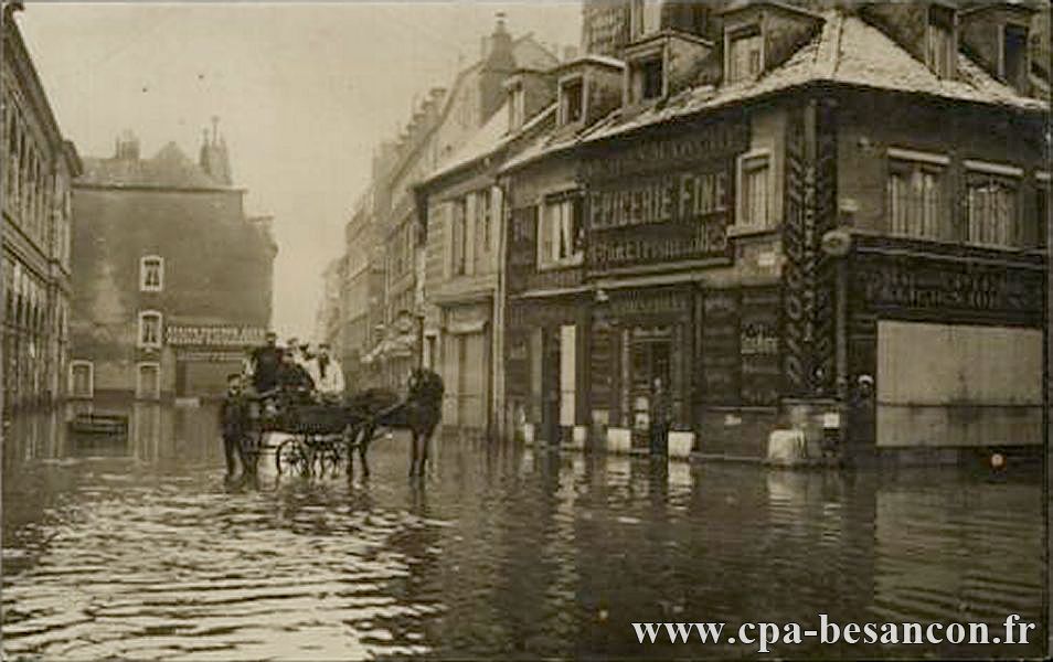 Besançon - Angle de la Rue des Granges et Rue de Glères - Inondations 1910